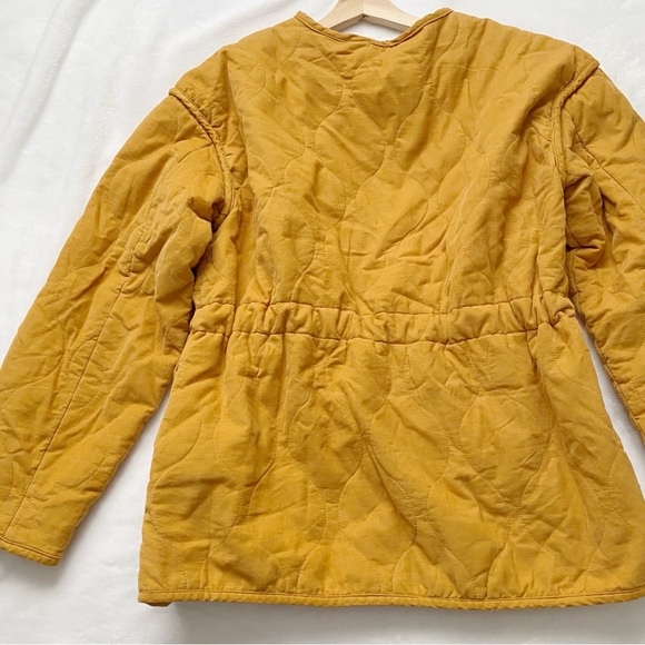 NWOT Quilted Collarless Corduroy Mustard Yellow Jacket - Picture 8 of 11